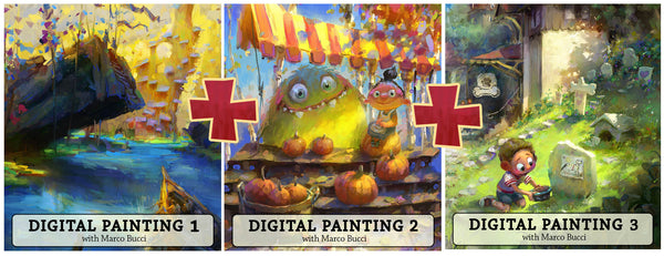 Triple Pack - Digital Painting 1, 2 & 3 Workshop - Marco Bucci Art Store